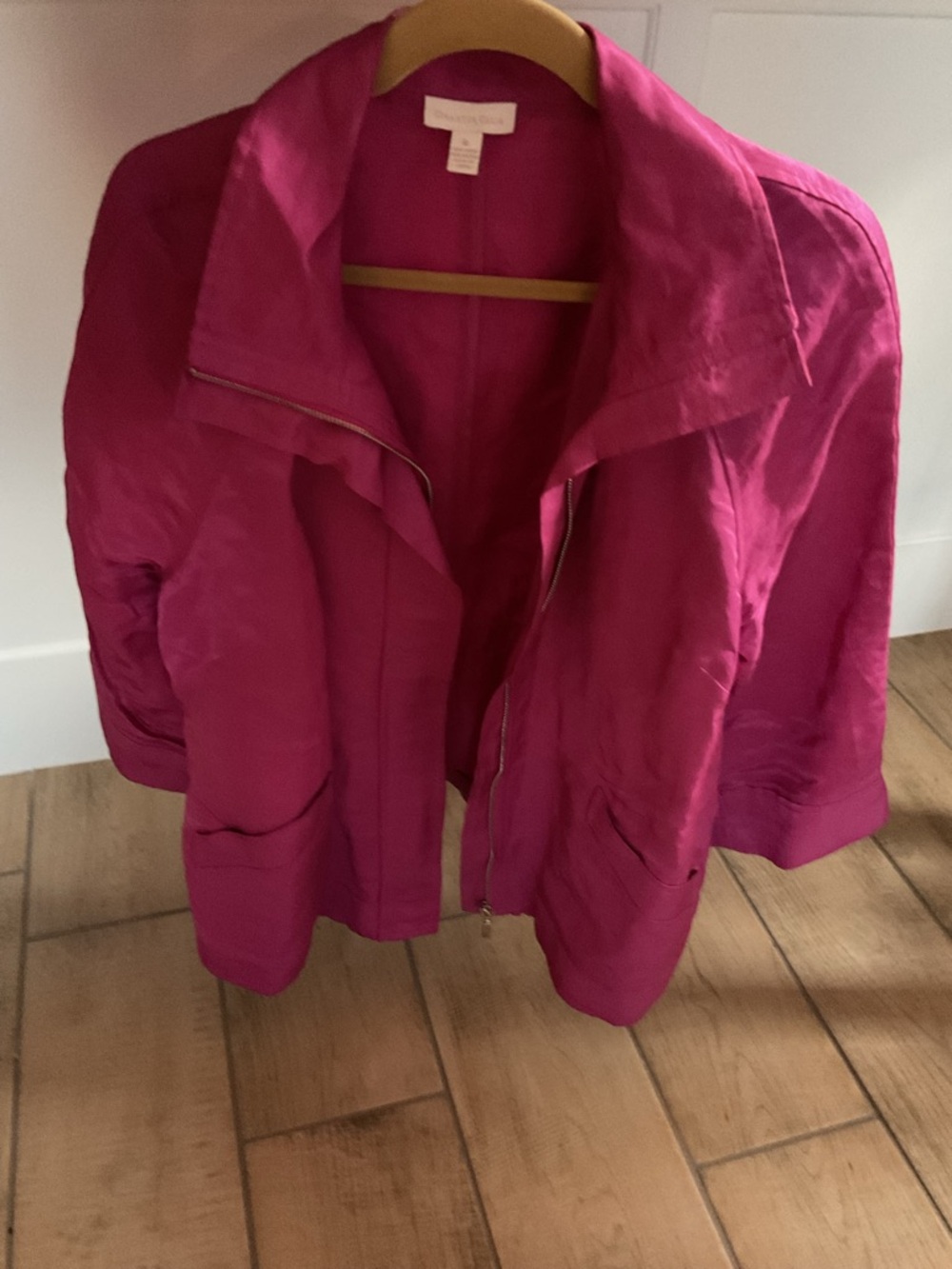 Charter Club Bright Fuchsia Zip-Front Jacket